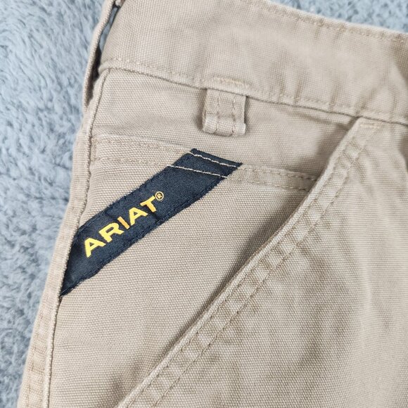 Ariat Shorts Men's 40 Khaki Tan M4 Rebar Relaxed Fit Cargo Casual Workwear 10" - Picture 3 of 12